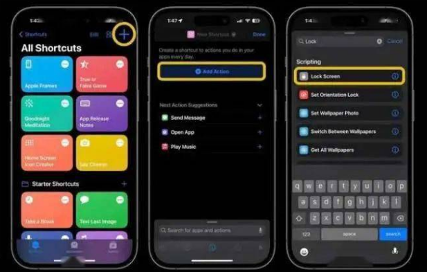兖州苹果14锁屏维修店分享iPhone14升级iOS16.4后如何创建锁屏快捷方式 